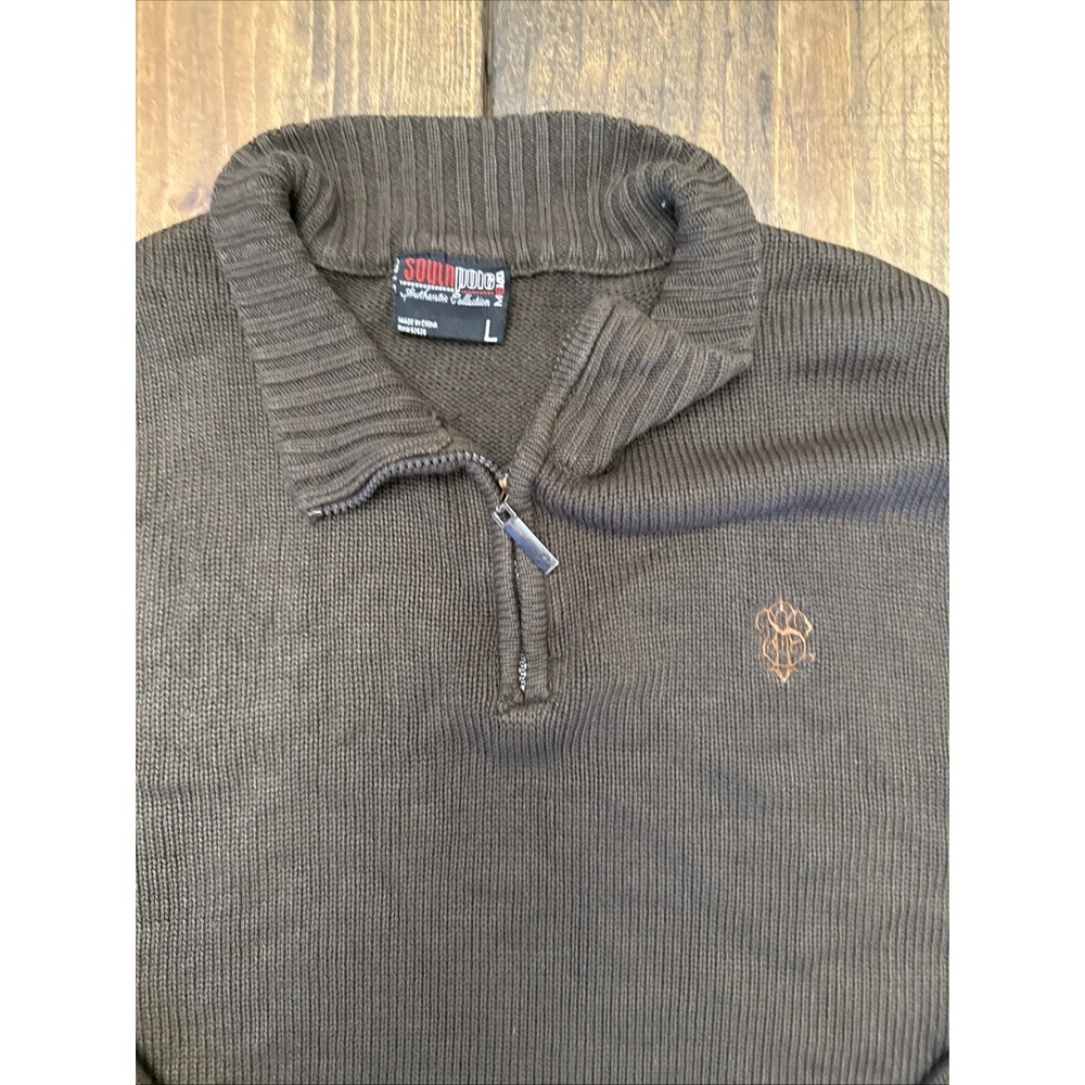 Vintage‎ Men's South Pole Knit Sweater Streetwear Men's Brown Size Large Y2K - Picture 2 of 7